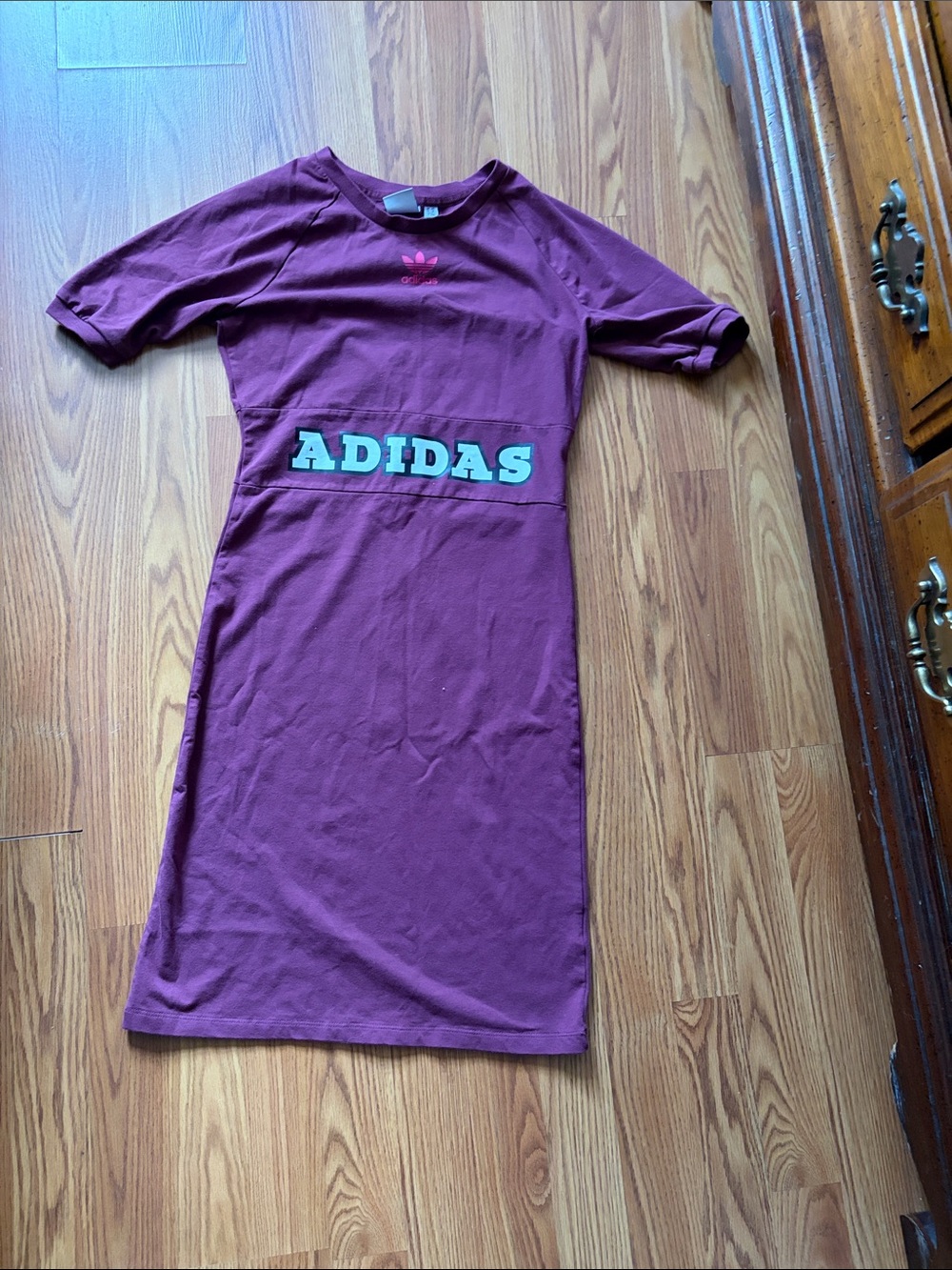 adidas Burgundy Midi Logo Dress